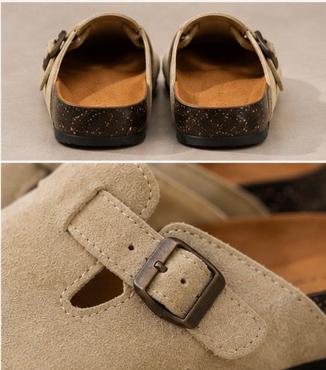 Buckled Suede Clogs