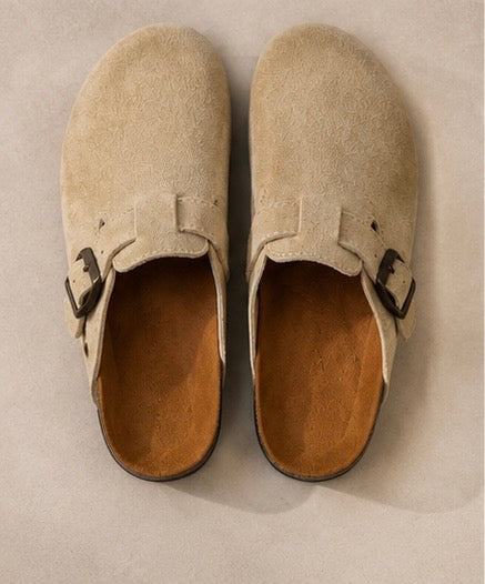 Buckled Suede Clogs