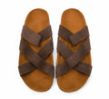 Cross Strap Suede Sandals