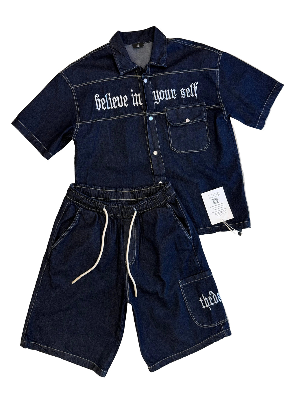 Row denim set oversized