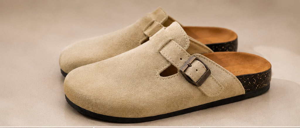 Buckled Suede Clogs