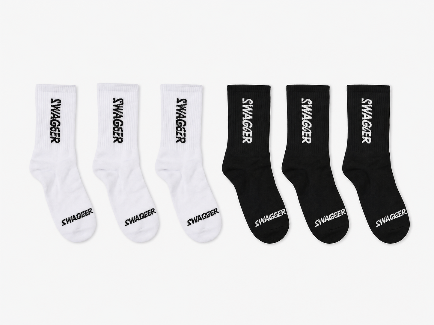 Swagger Premium Cotton Socks (Black & White Set)